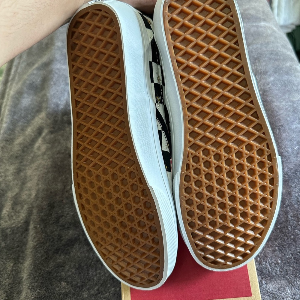 Vans Black and White Checkered Slip-On Sneakers - Picture 5 of 5